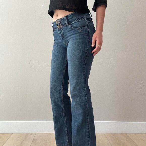 Dark wash low rise bootcut jeans - Picture 2 of 8